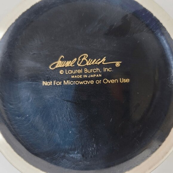 Laurel Burch vintage lion black ceramic coffee mug made in Japan - Picture 4 of 4